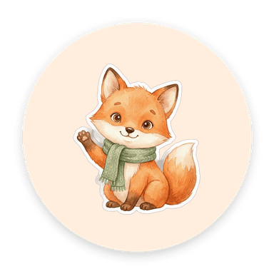 Willow the fox waving hello